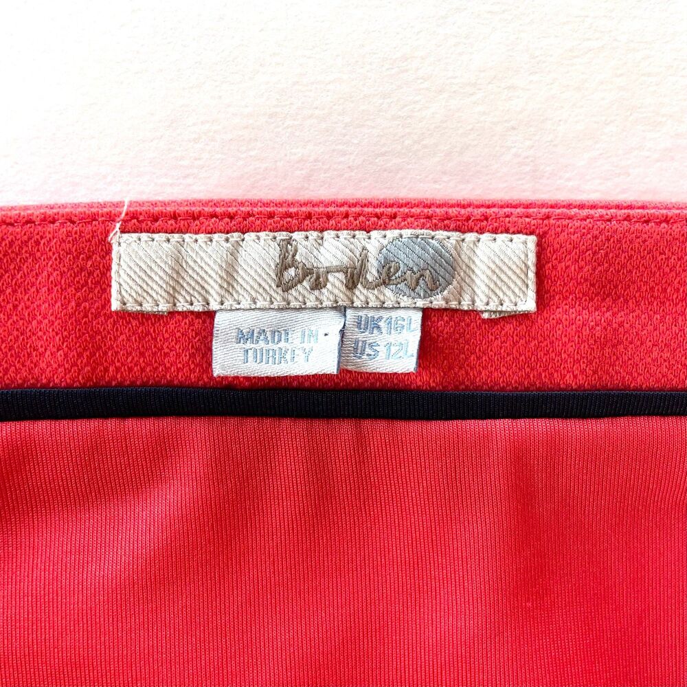 NWOT Boden Cotton Blend Sixties Mod Mini Skirt in Vibrant Orange Coral Pink 12T - Picture 7 of 11